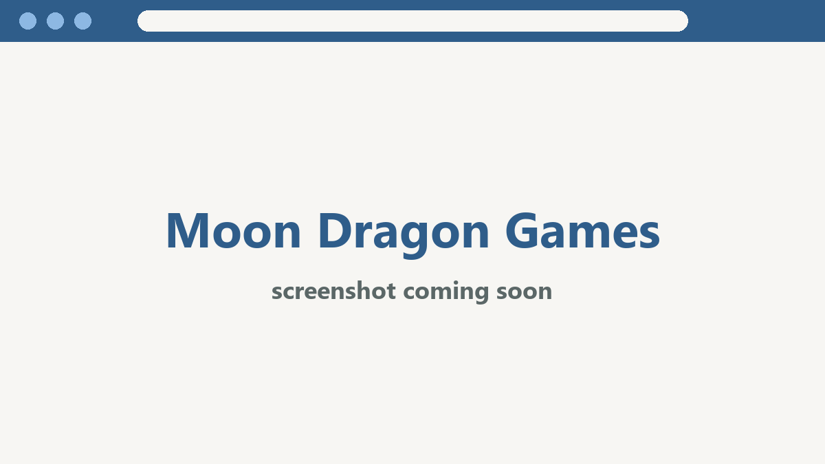 Screenshot of the Moon Dragon Games website